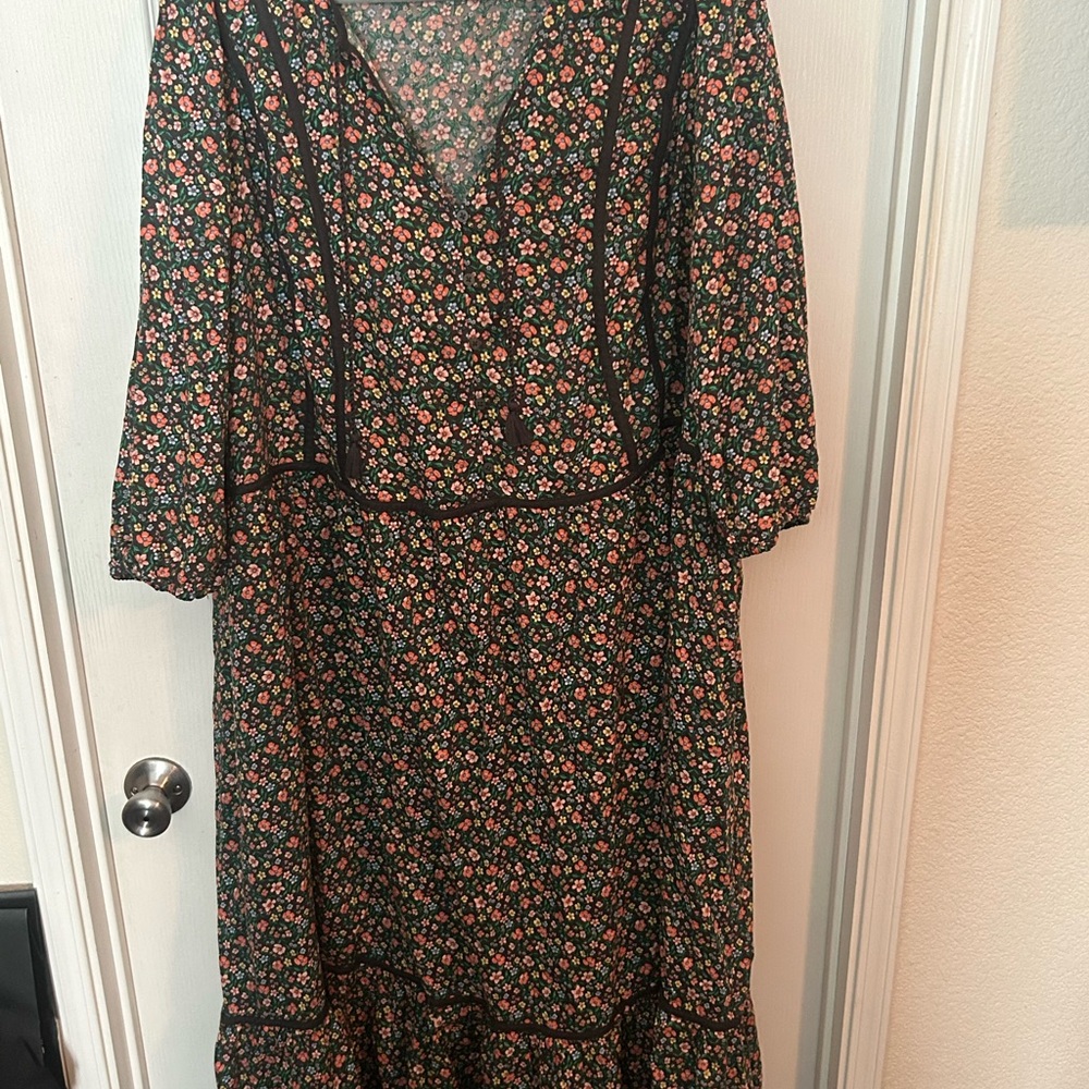 Old Navy Black Ruffled Tiered with Bishop Sleeves